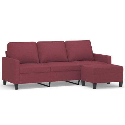 3-Personers Sofa Med Fodskammel 180 Cm Stof
