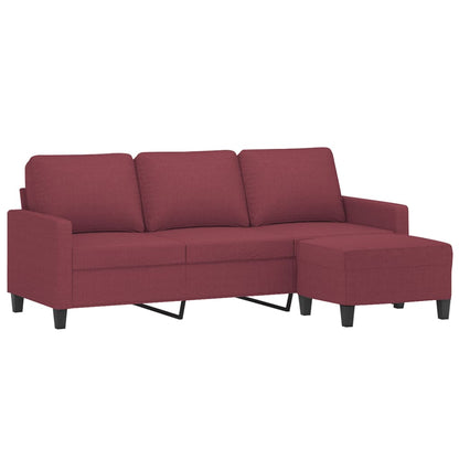 3-Personers Sofa Med Fodskammel 180 Cm Stof