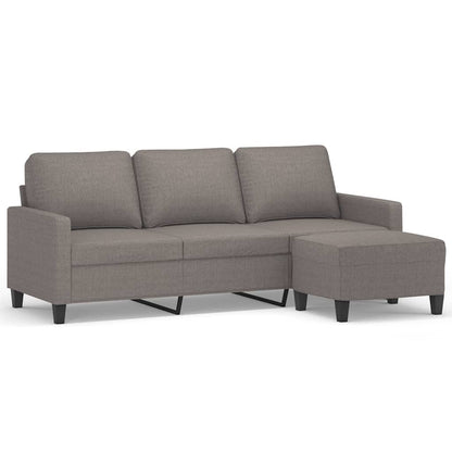 3-Personers Sofa Med Fodskammel 180 Cm Stof