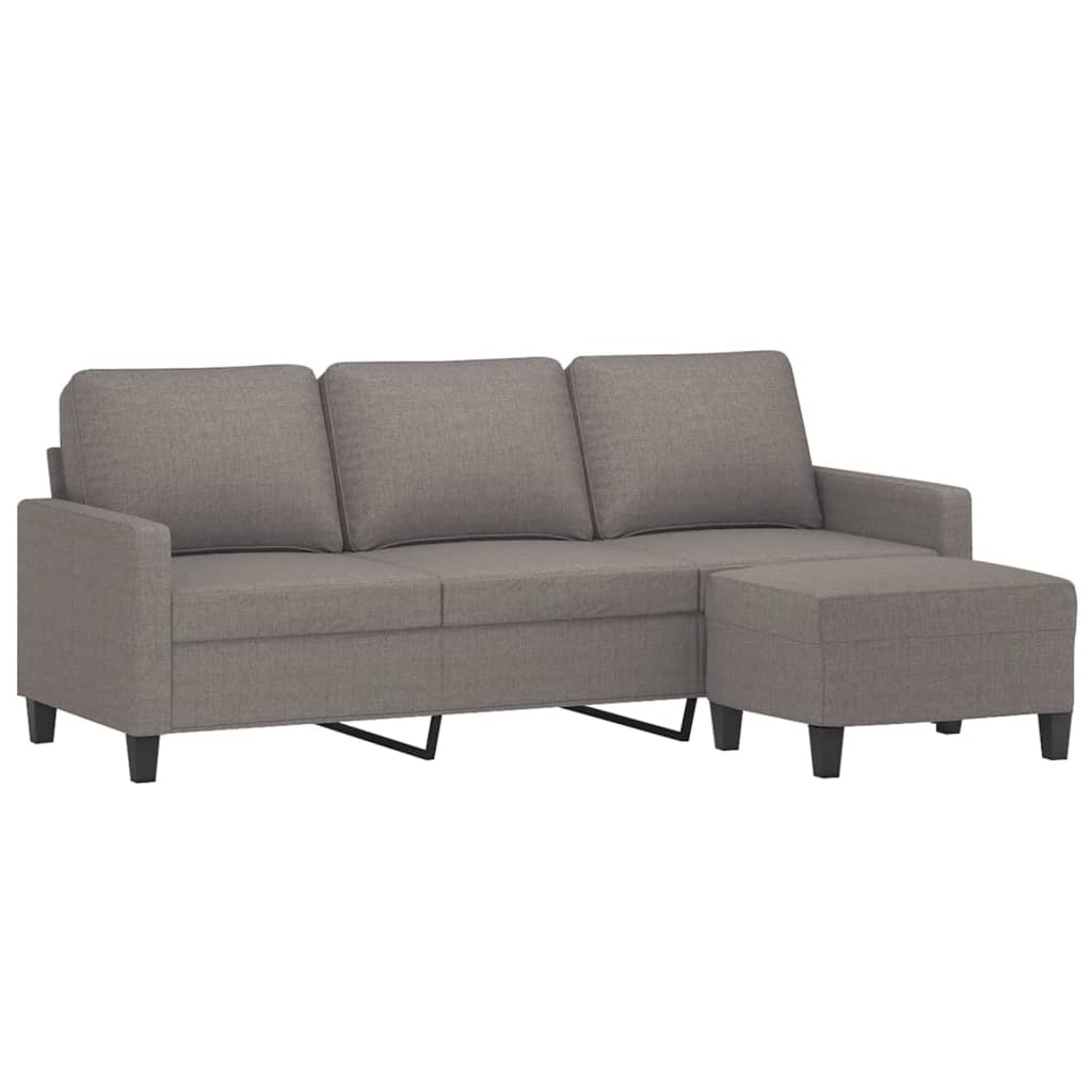3-Personers Sofa Med Fodskammel 180 Cm Stof