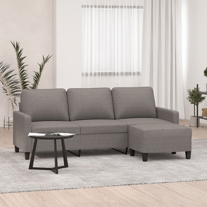 3-Personers Sofa Med Fodskammel 180 Cm Stof