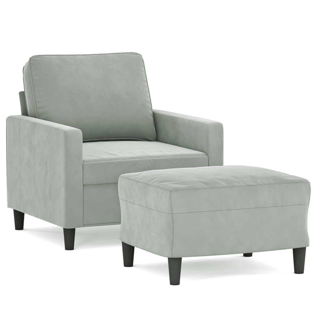 Sofastol Med Fodskammel 60 Cm Velour