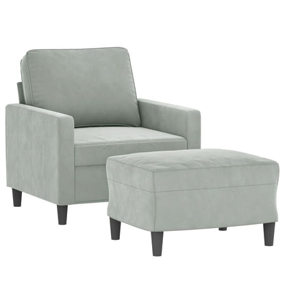 Sofastol Med Fodskammel 60 Cm Velour