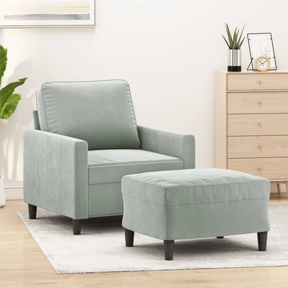 Sofastol Med Fodskammel 60 Cm Velour