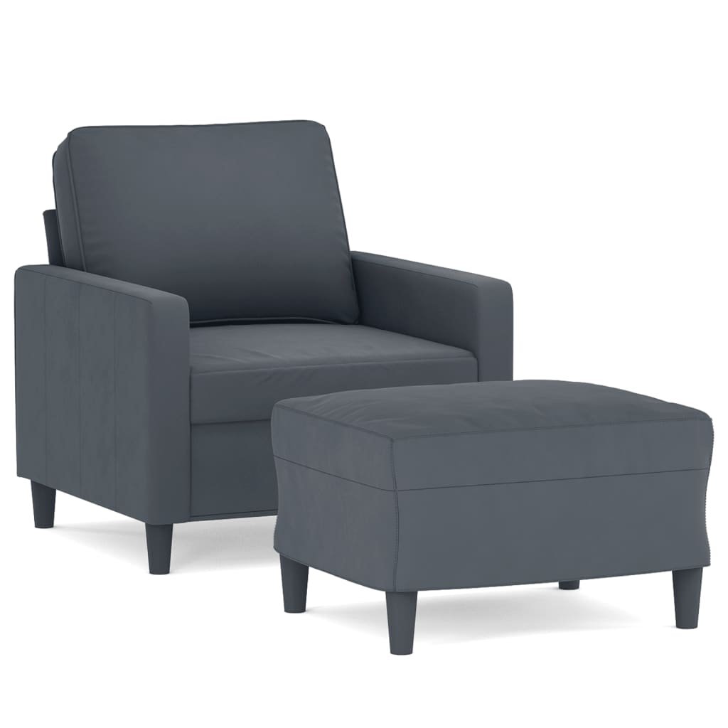 Sofastol Med Fodskammel 60 Cm Velour