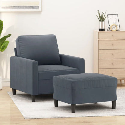 Sofastol Med Fodskammel 60 Cm Velour