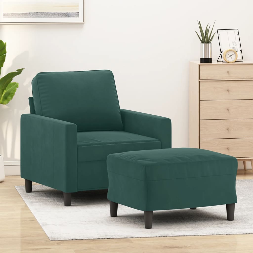 Sofastol Med Fodskammel 60 Cm Velour
