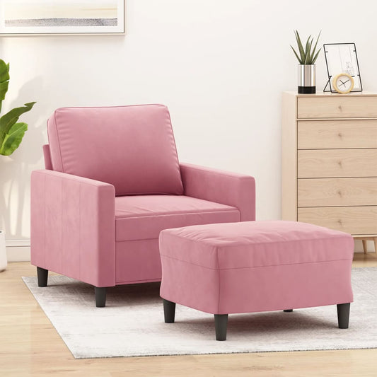Sofastol Med Fodskammel 60 Cm Velour