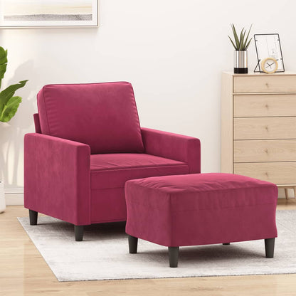 Sofastol Med Fodskammel 60 Cm Velour
