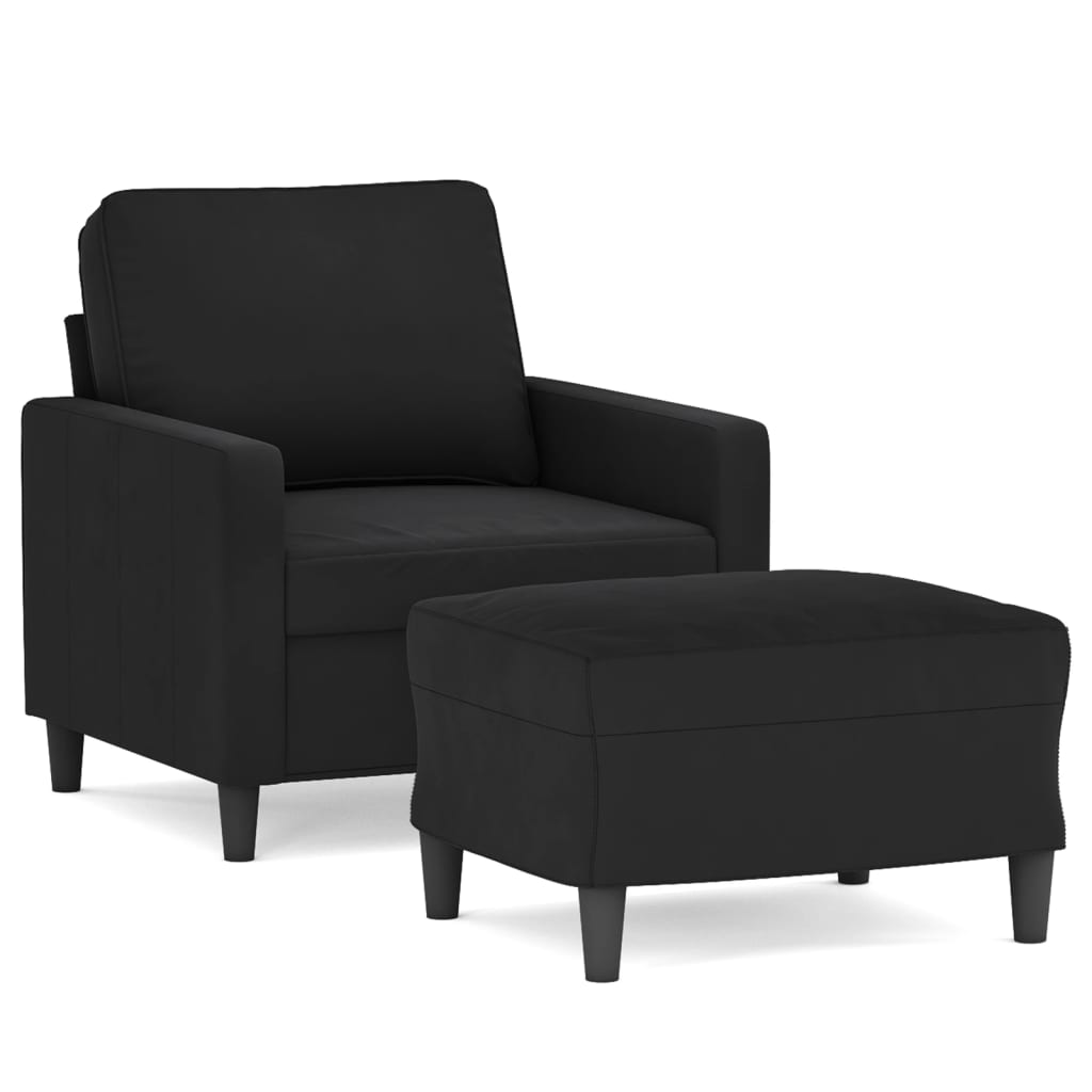 Sofastol Med Fodskammel 60 Cm Velour