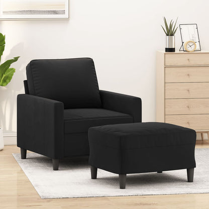 Sofastol Med Fodskammel 60 Cm Velour