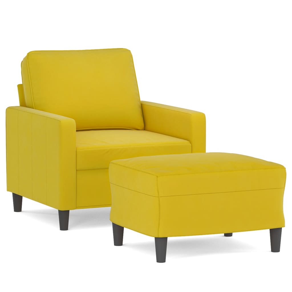 Sofastol Med Fodskammel 60 Cm Velour