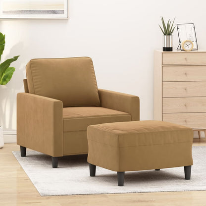 Sofastol Med Fodskammel 60 Cm Velour