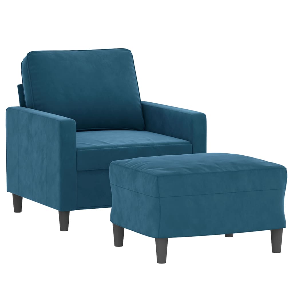 Sofastol Med Fodskammel 60 Cm Velour
