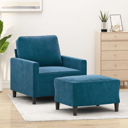 Sofastol Med Fodskammel 60 Cm Velour