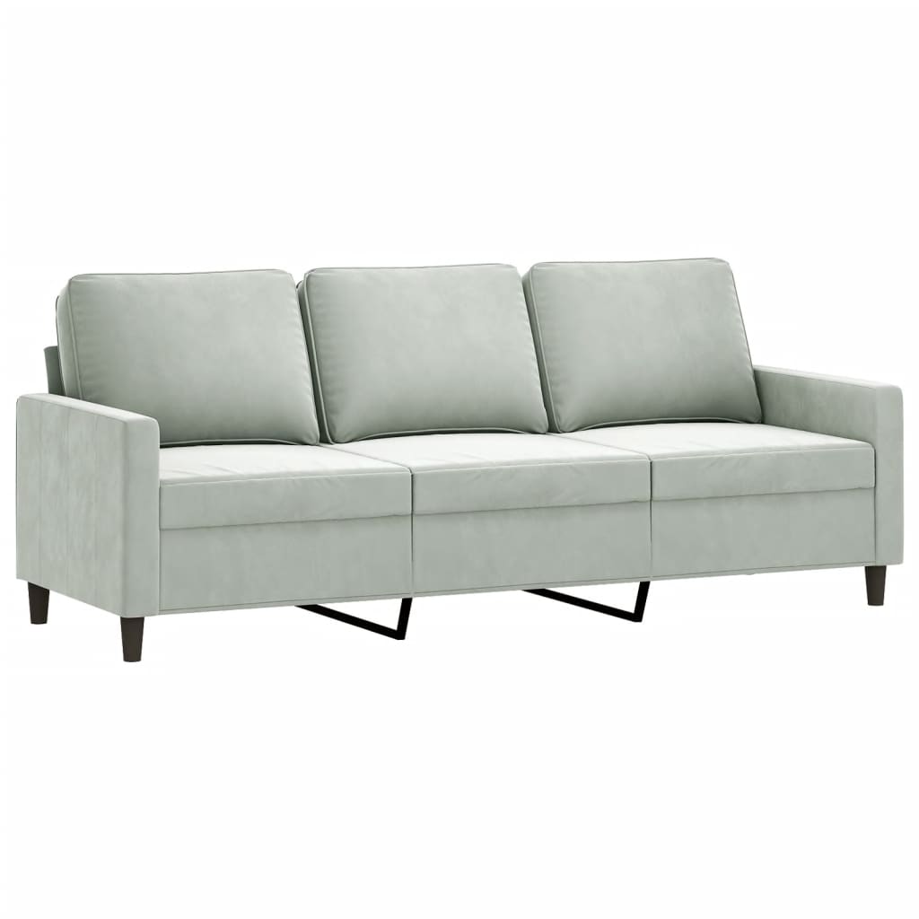 3-Personers Sofa Med Fodskammel 180 Cm Velour