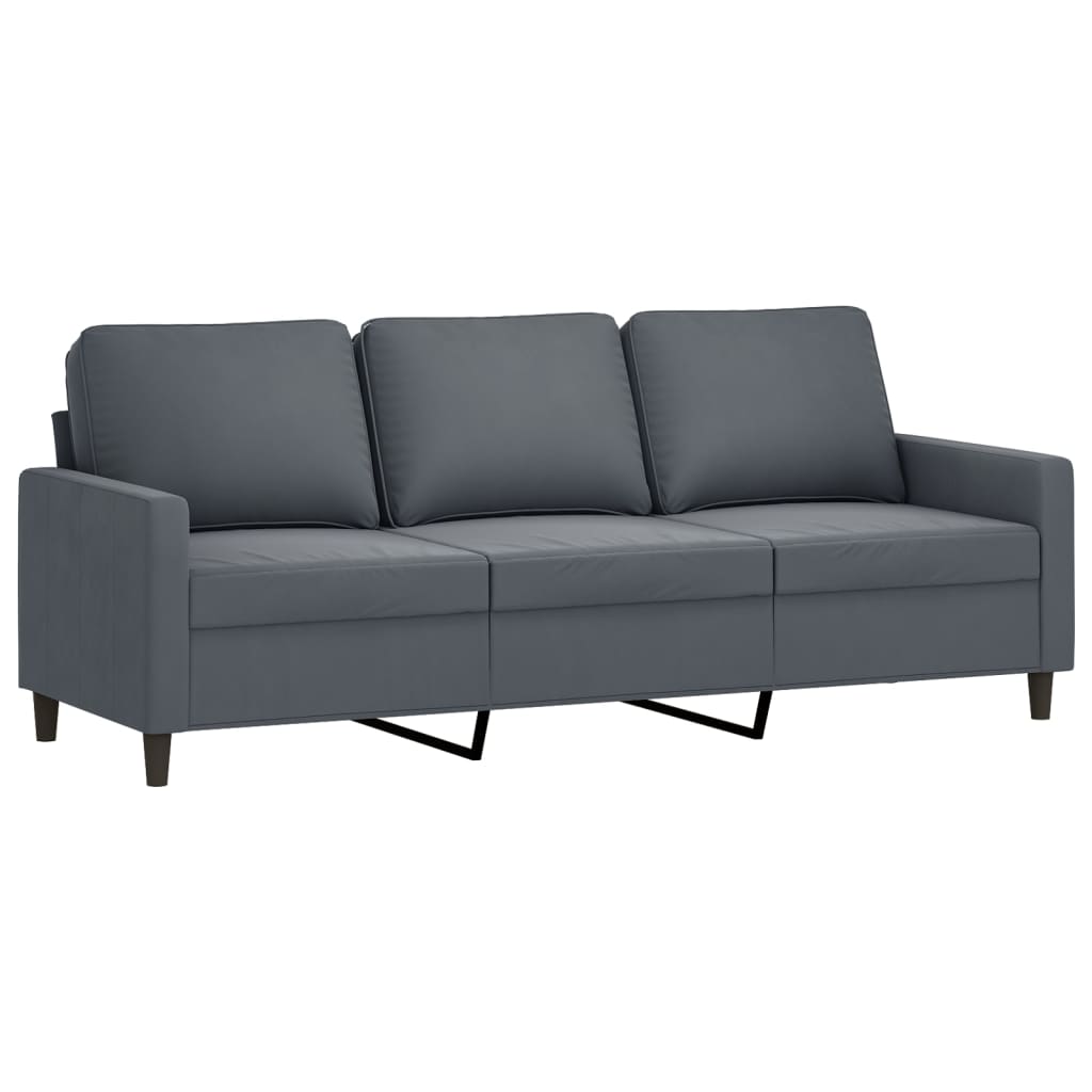 3-Personers Sofa Med Fodskammel 180 Cm Velour