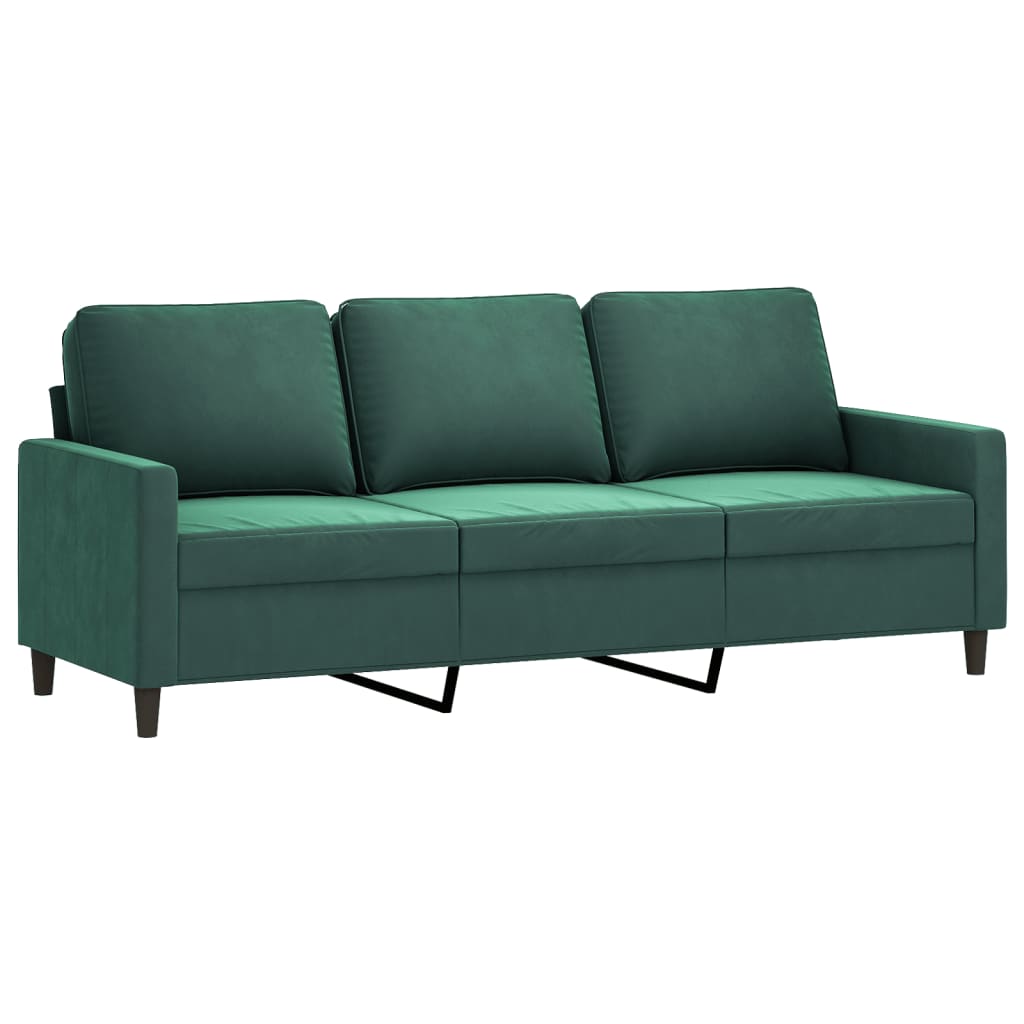3-Personers Sofa Med Fodskammel 180 Cm Velour