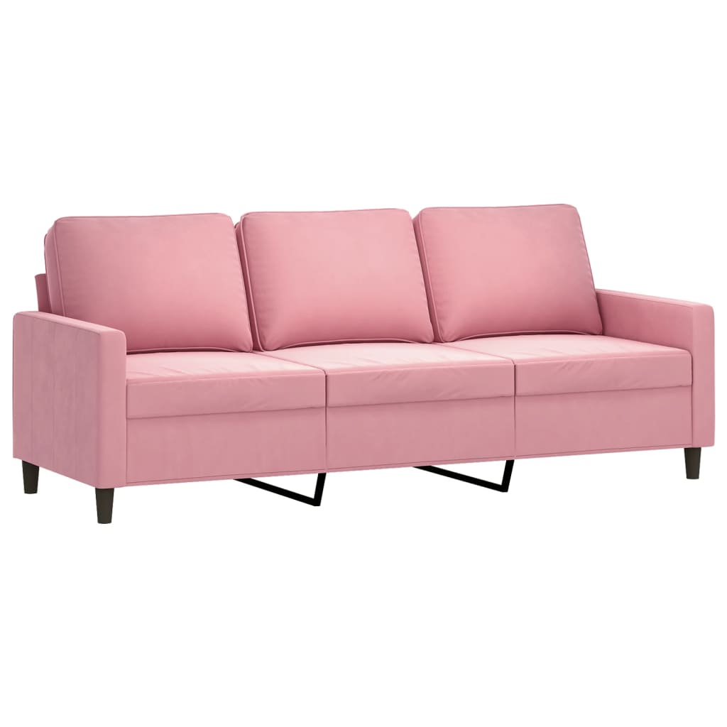 3-Personers Sofa Med Fodskammel 180 Cm Velour