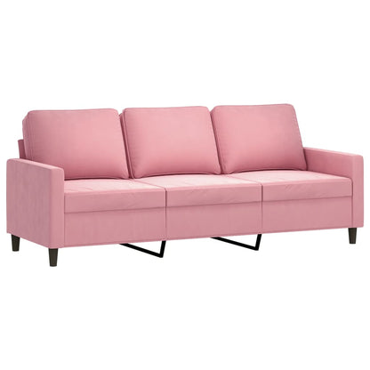 3-Personers Sofa Med Fodskammel 180 Cm Velour