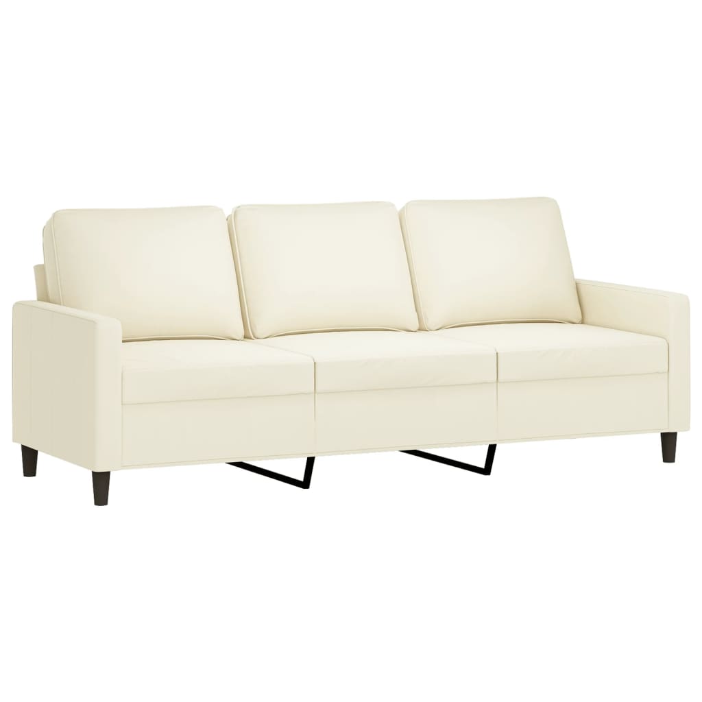 3-Personers Sofa Med Fodskammel 180 Cm Velour