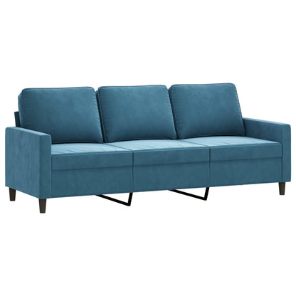 3-Personers Sofa Med Fodskammel 180 Cm Velour