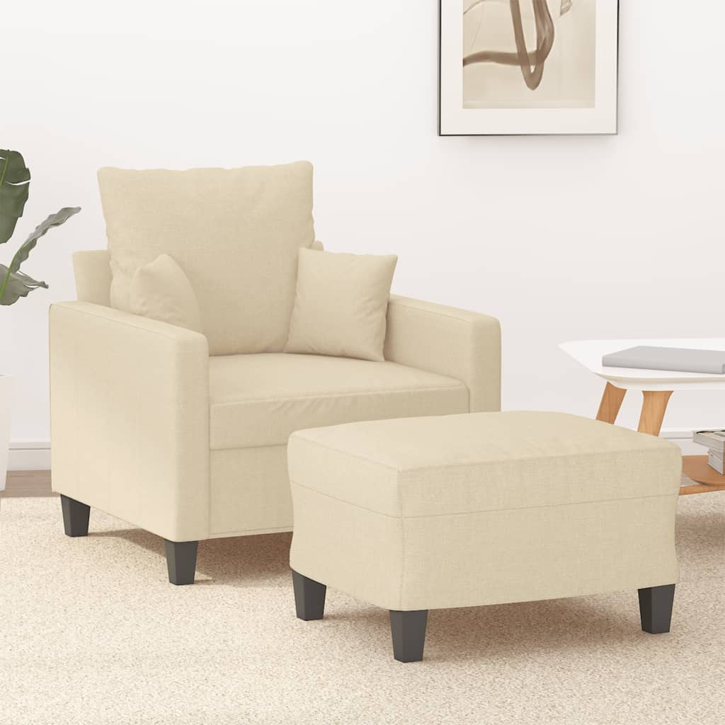 Sofastol Med Fodskammel 60 Cm Stof