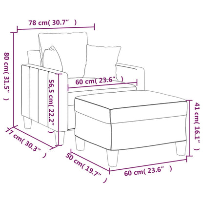 Sofastol Med Fodskammel 60 Cm Stof
