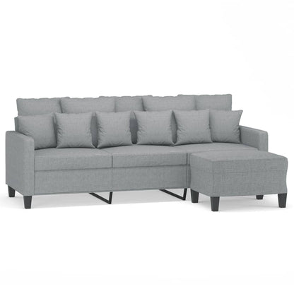 3-Personers Sofa Med Fodskammel 180 Cm Stof
