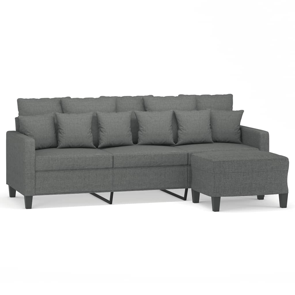 3-Personers Sofa Med Fodskammel 180 Cm Stof