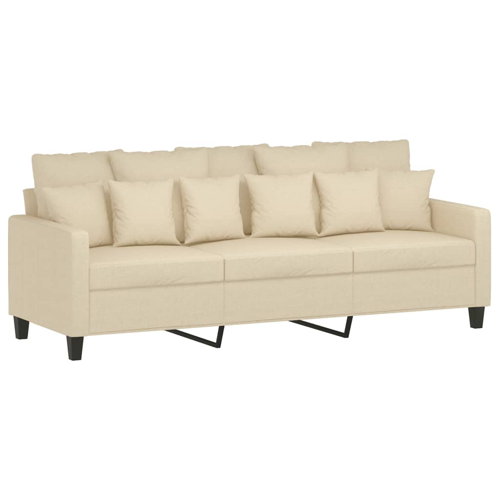 3-Personers Sofa Med Fodskammel 180 Cm Stof