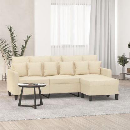 3-Personers Sofa Med Fodskammel 180 Cm Stof