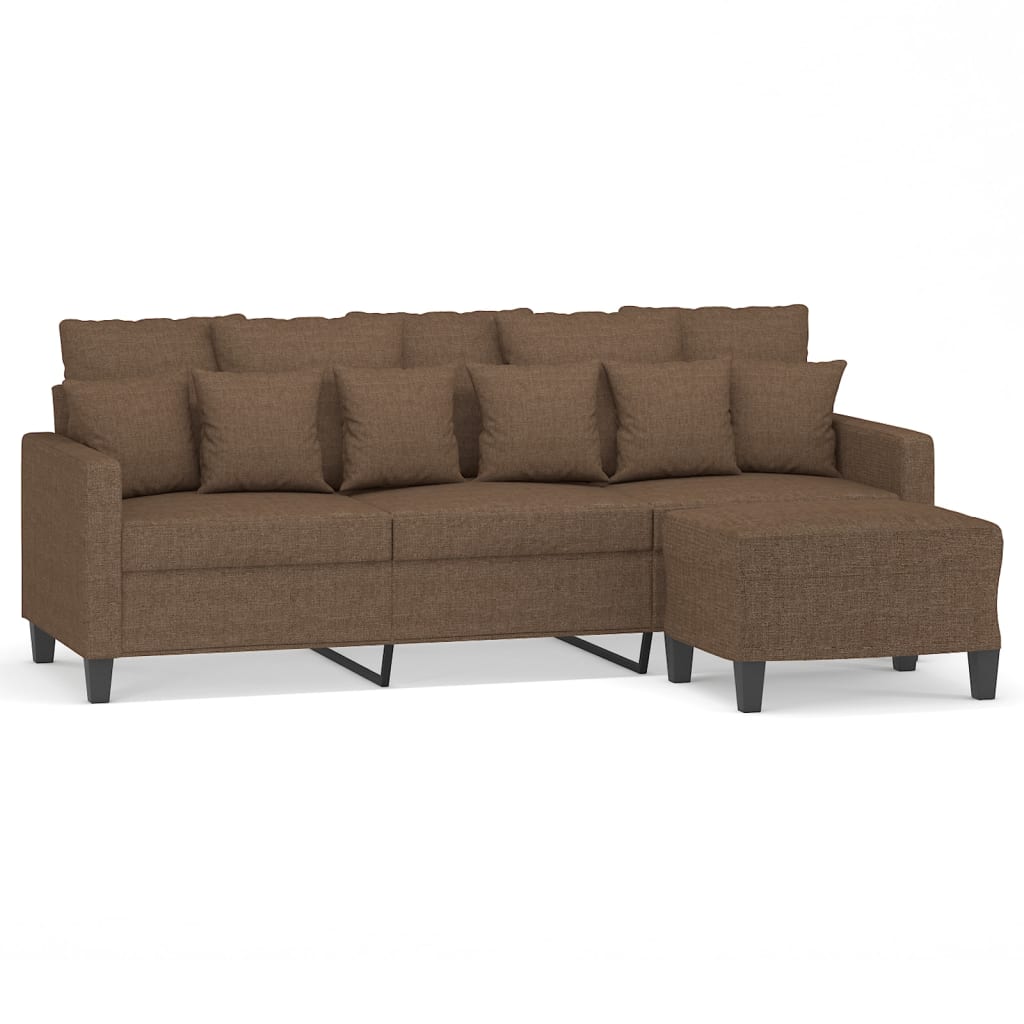 3-Personers Sofa Med Fodskammel 180 Cm Stof
