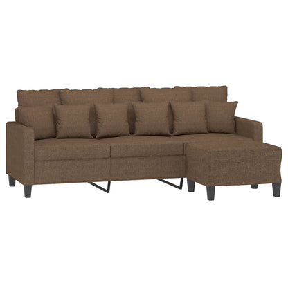 3-Personers Sofa Med Fodskammel 180 Cm Stof