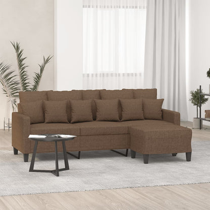 3-Personers Sofa Med Fodskammel 180 Cm Stof