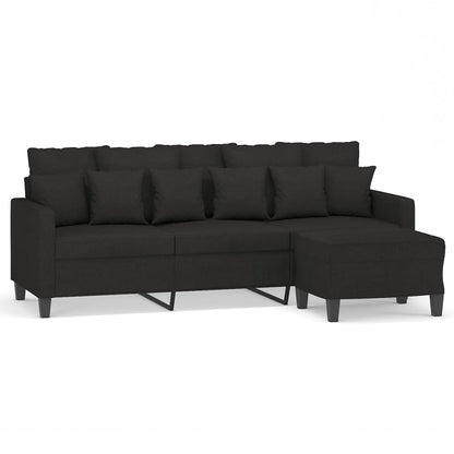 3-Personers Sofa Med Fodskammel 180 Cm Stof