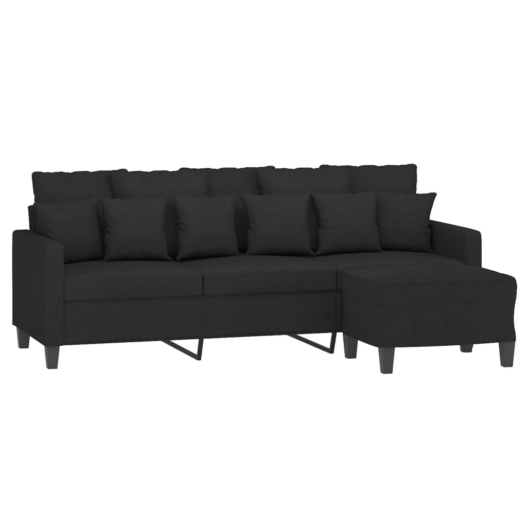 3-Personers Sofa Med Fodskammel 180 Cm Stof