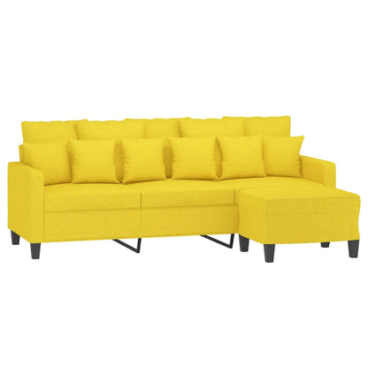 3-Personers Sofa Med Fodskammel 180 Cm Stof