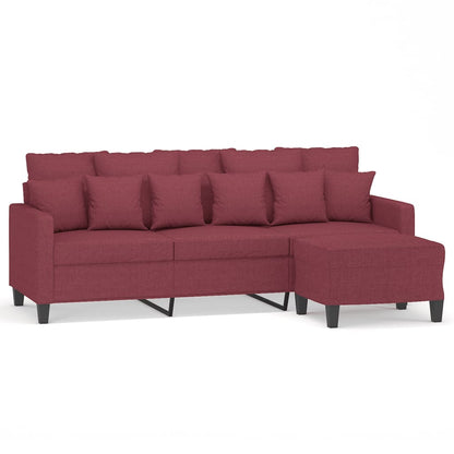3-Personers Sofa Med Fodskammel 180 Cm Stof