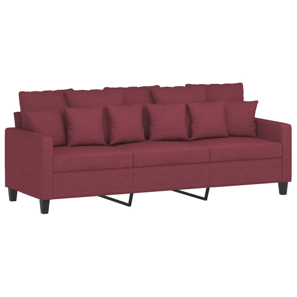 3-Personers Sofa Med Fodskammel 180 Cm Stof