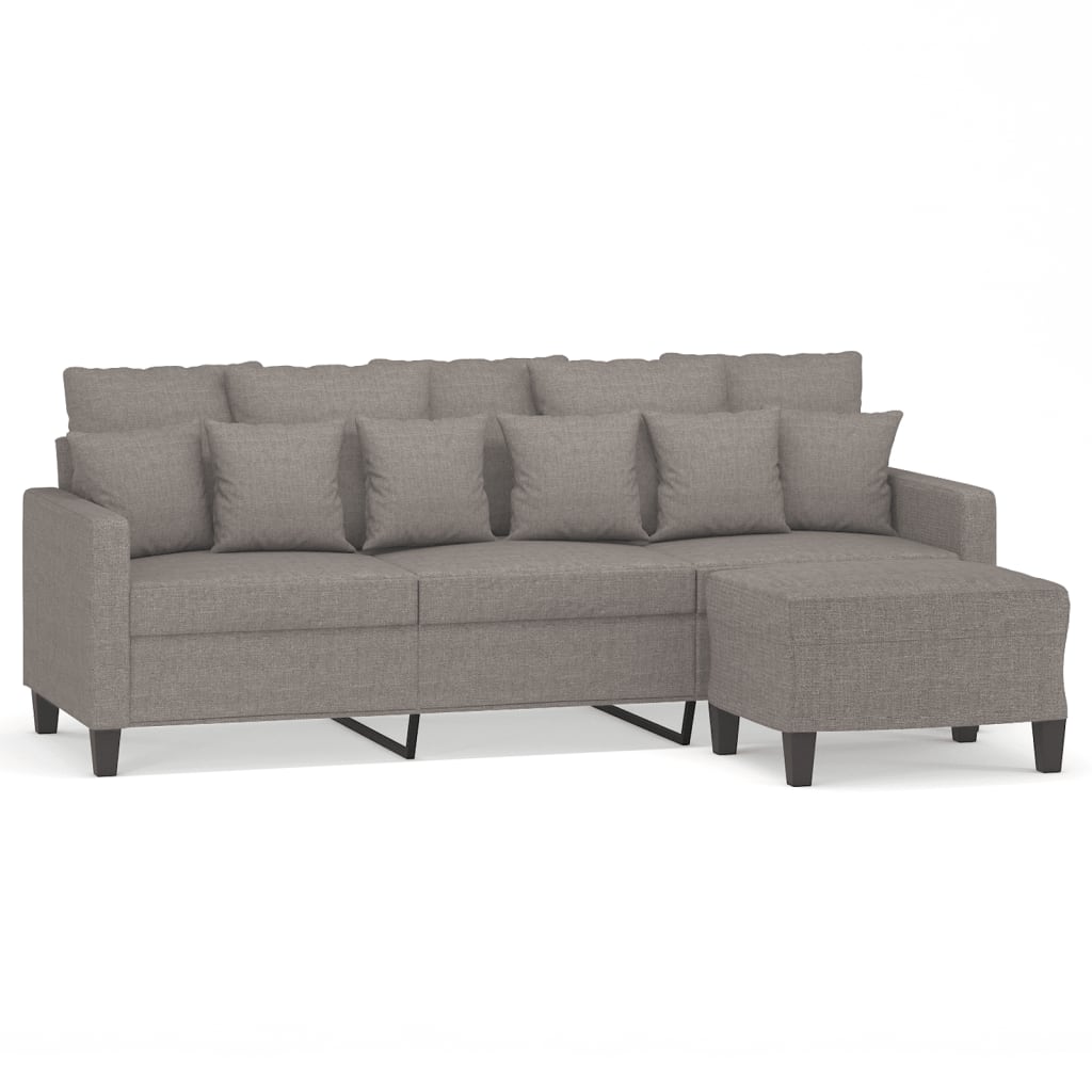 3-Personers Sofa Med Fodskammel 180 Cm Stof