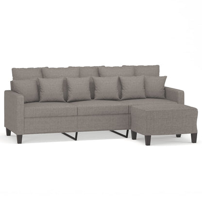 3-Personers Sofa Med Fodskammel 180 Cm Stof