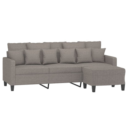3-Personers Sofa Med Fodskammel 180 Cm Stof
