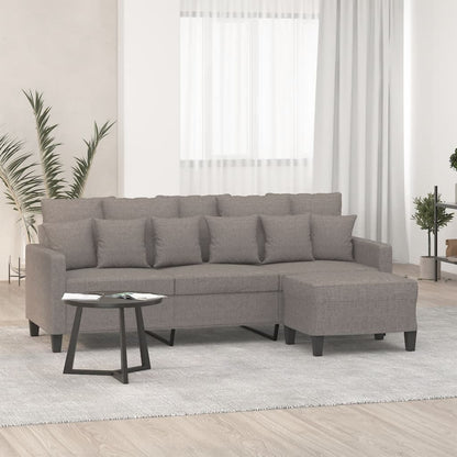 3-Personers Sofa Med Fodskammel 180 Cm Stof