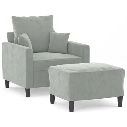 Sofastol Med Fodskammel 60 Cm Velour
