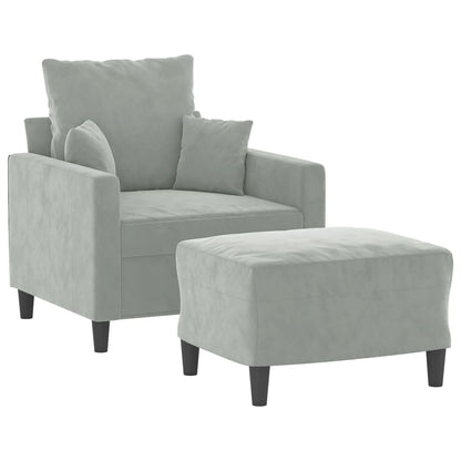 Sofastol Med Fodskammel 60 Cm Velour
