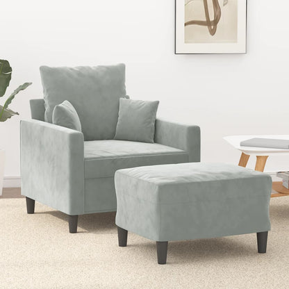Sofastol Med Fodskammel 60 Cm Velour