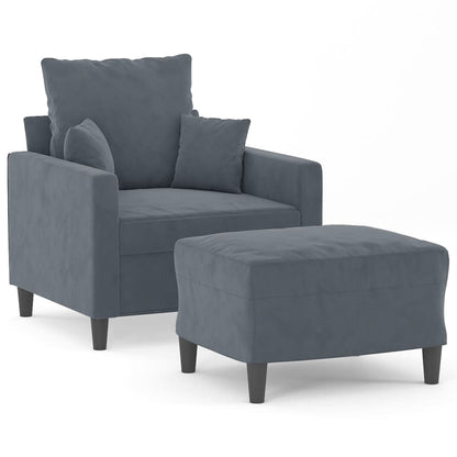 Sofastol Med Fodskammel 60 Cm Velour