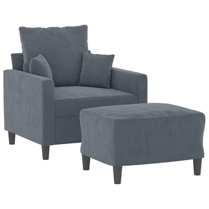 Sofastol Med Fodskammel 60 Cm Velour