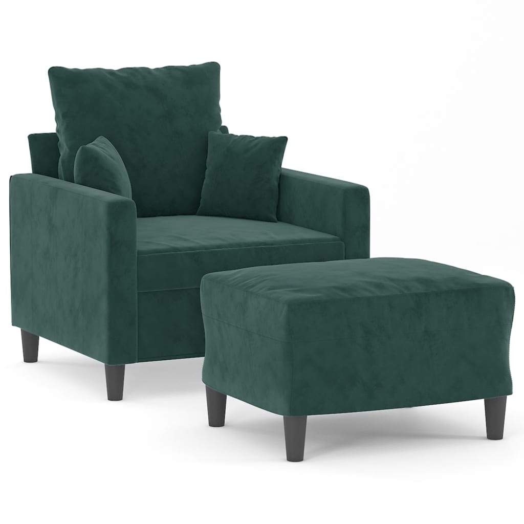 Sofastol Med Fodskammel 60 Cm Velour
